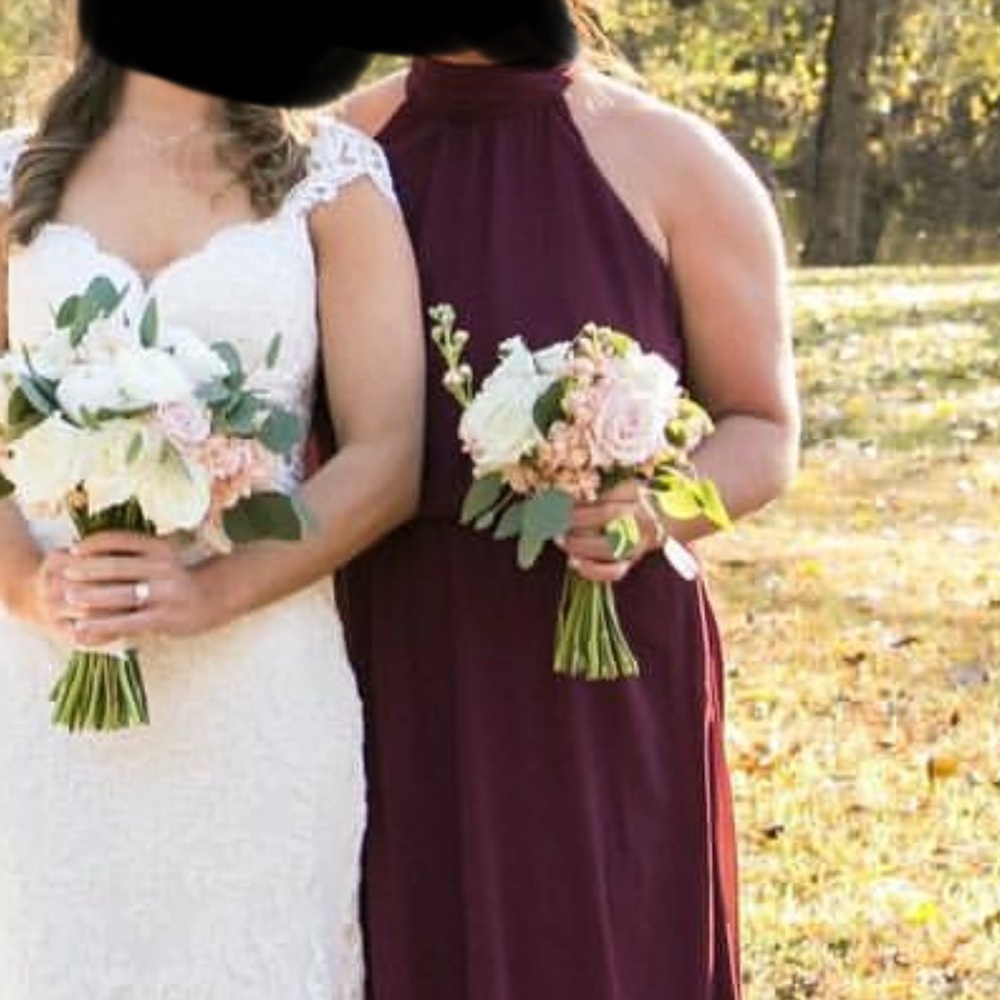 Wine colored bridesmaids dress